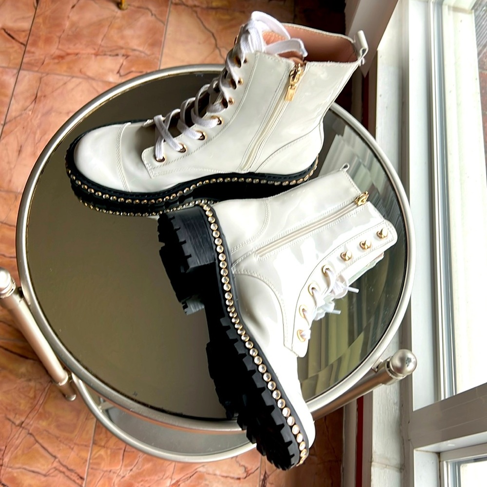 Schultz bling military combat boots